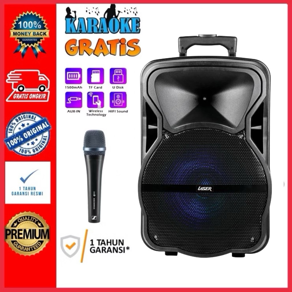TERLARISS SALON AKTIF BESAR LOUSPEKER SPEAKER BLUETOOTH KARAOKE FULL BASS USB FM RADIO