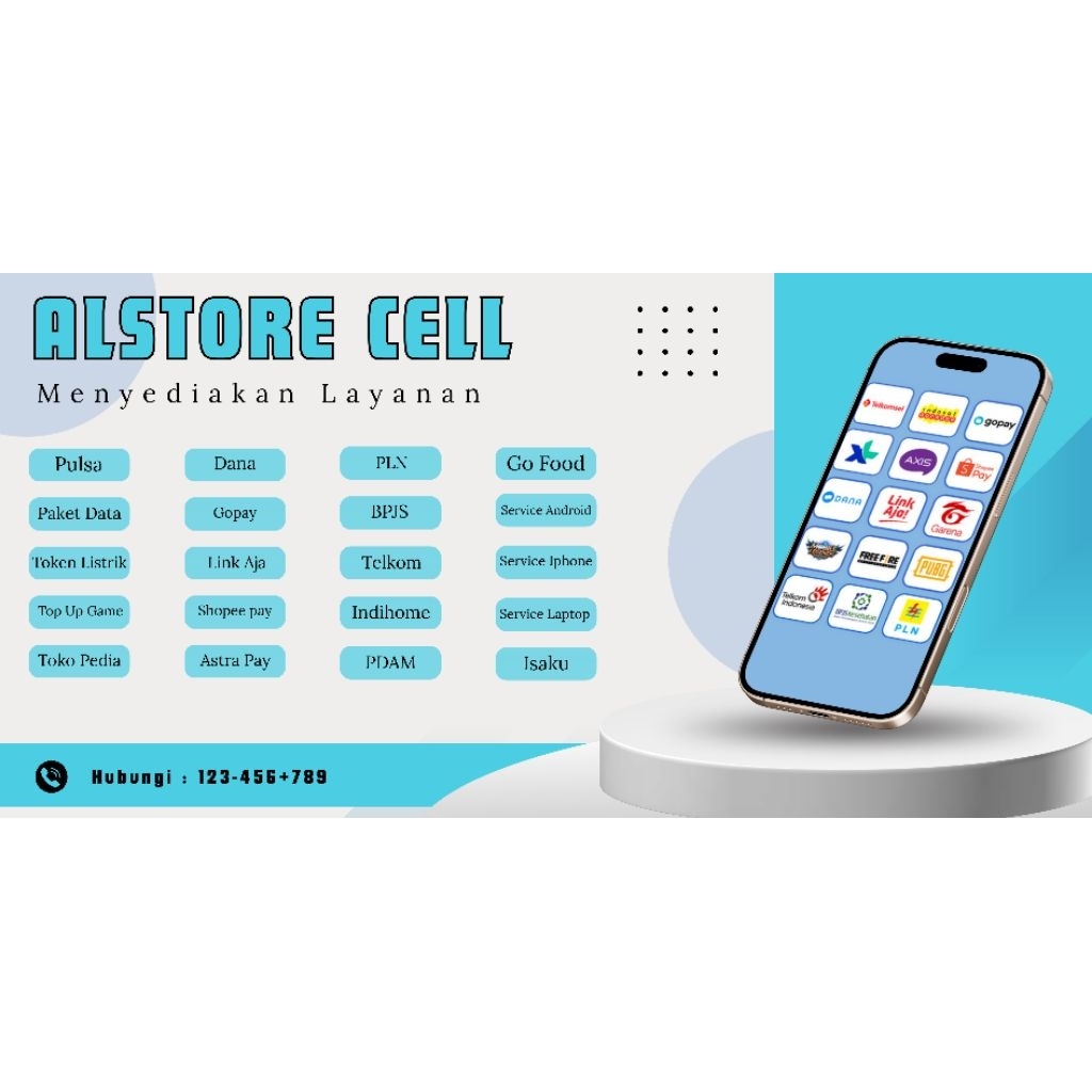 BANNER SPANDUK KONTER PULSA CUSTOM/DESAINT