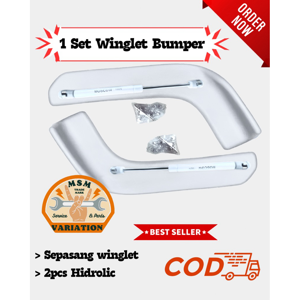 PROMO 1PAKET WINGLET BUMPER MOBIL WARNA UNIVERSAL WINGLET MOBIL DEPAN