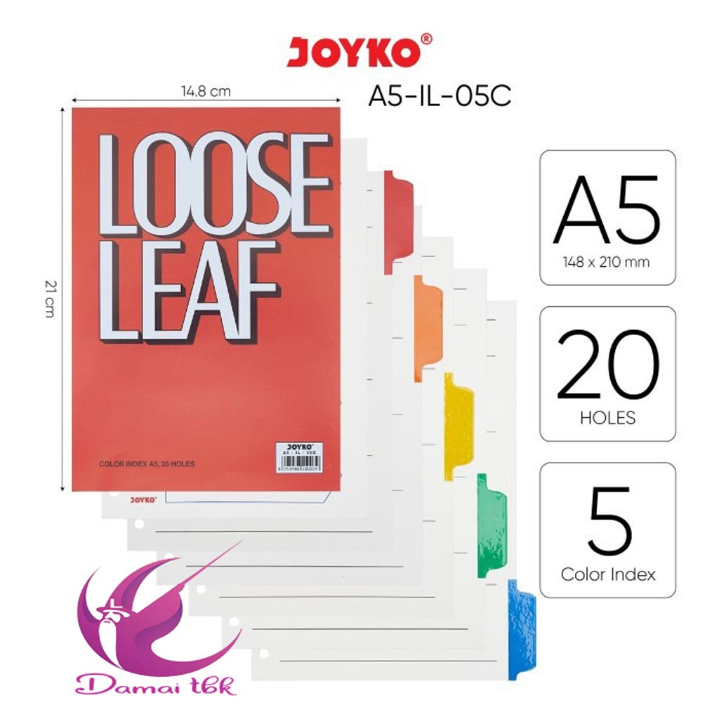 

Divider Pembatas Binder A5 Joyko Warna