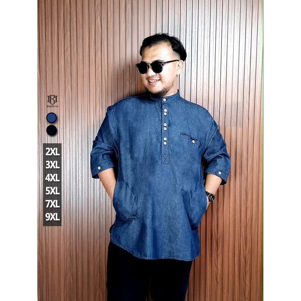 Koko kurta jeans jumbo pria xxxl xxxxl baju koko pakistan denim 9xl 7xl
