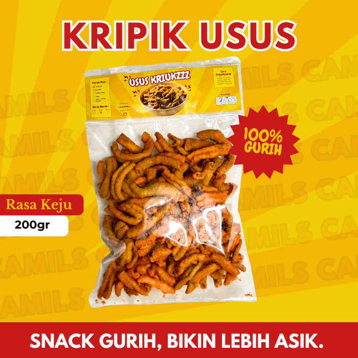 

CAMILS - Keripik Usus Ayam Gurih Rasa Keju 200 Gram Kripik Usus Crispy