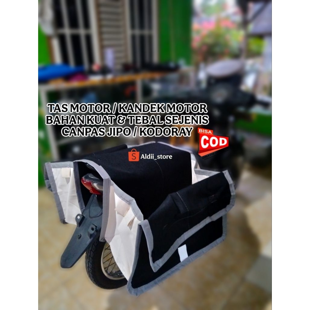 Tas motor tas kurir JIPO ukuran Jumbo bahan tebal sejenis canvas kodoray