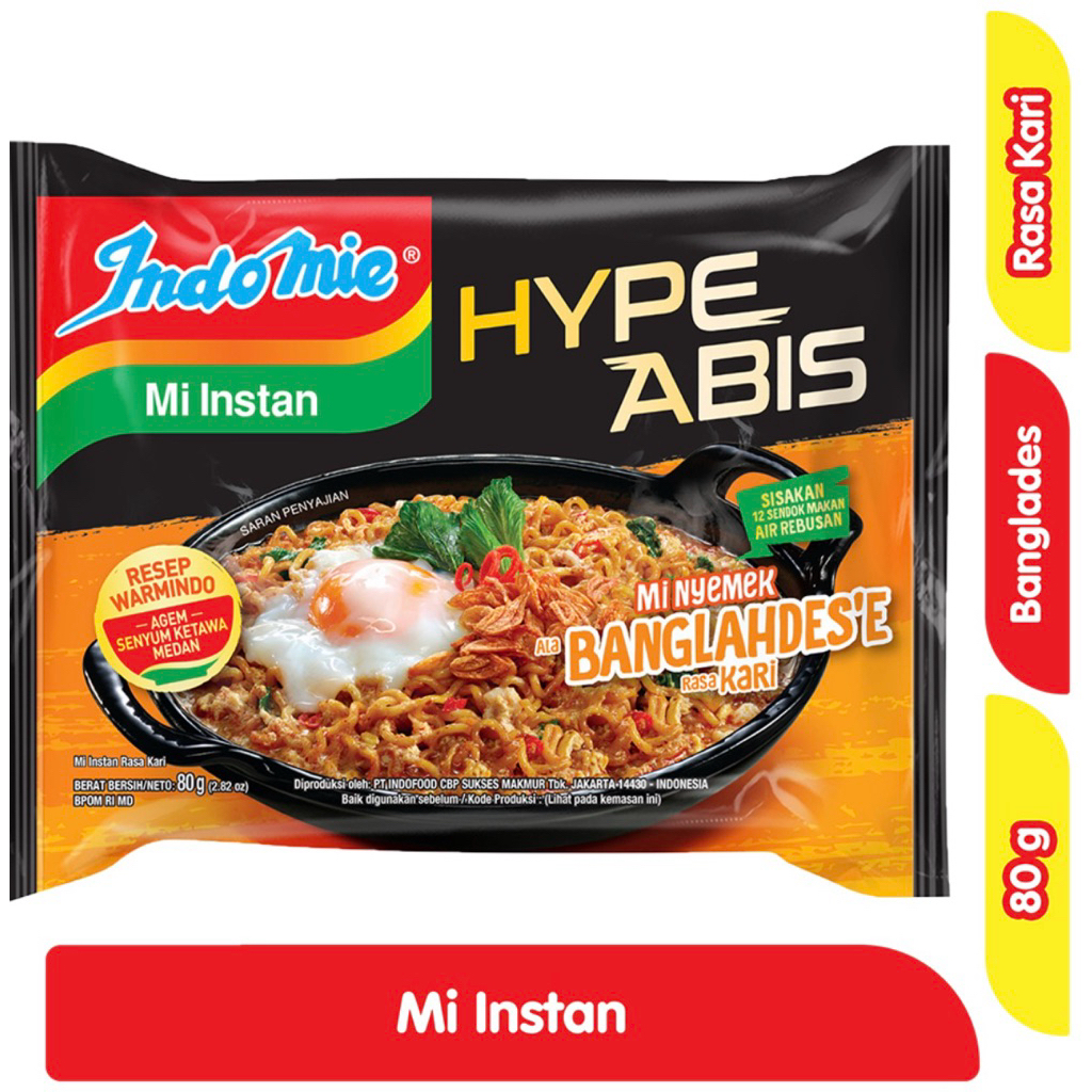 

Indomie Hype Abis Mi Instan Nyemek Bangladesh Kari 80 g