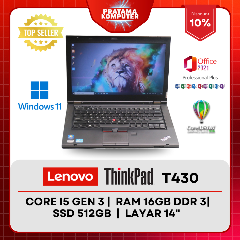 Lenovo Thinkpad T430 Core i5 Gen 3 Laptop Second Berkualitas