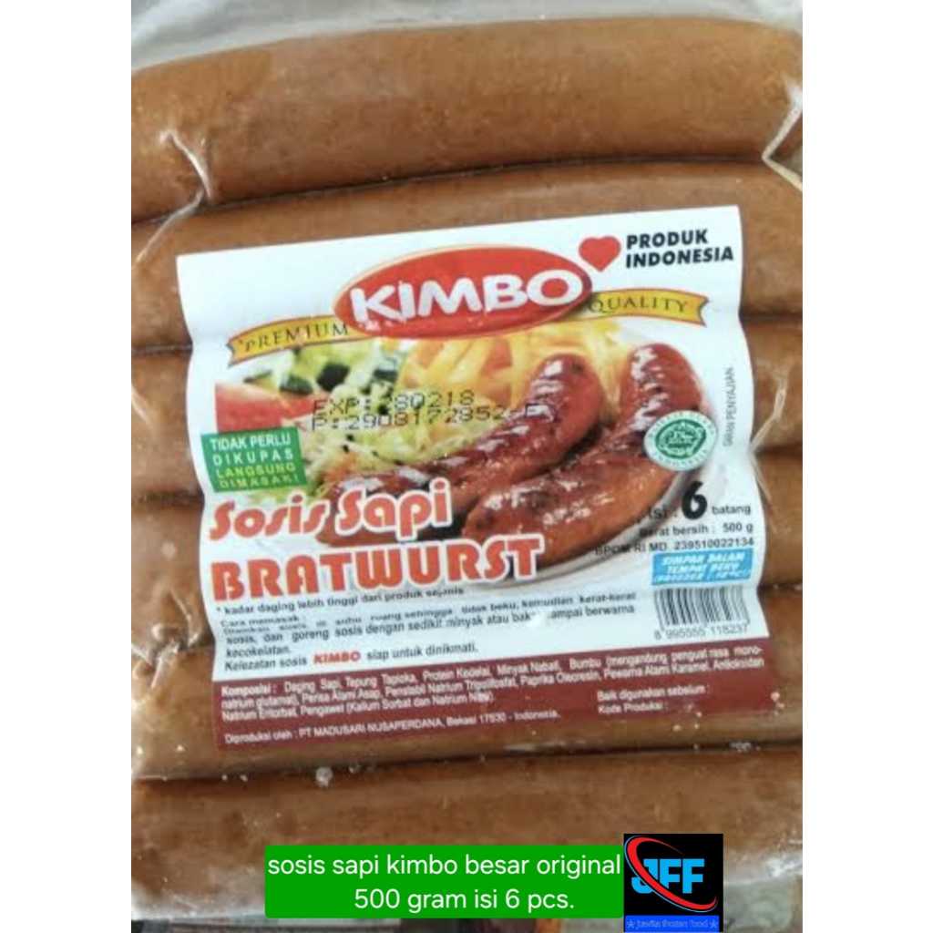 

Sosis Sapi Kimbo BRATWURST 500gr /isi 6pcs