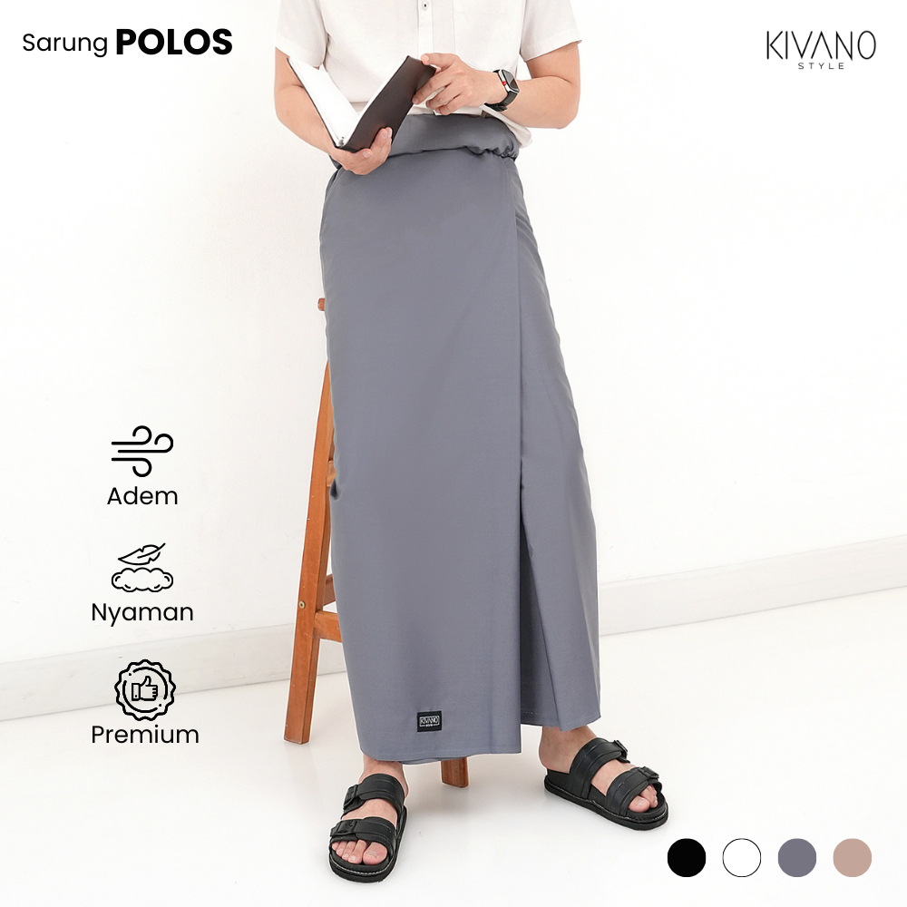 Kivano Sarung Polos Pria Dewasa Motif Abu
