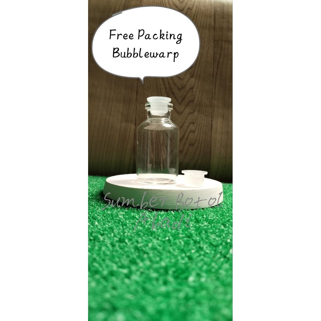 Botol Kaca Vial 10ml Tutup Plastik Sumbat