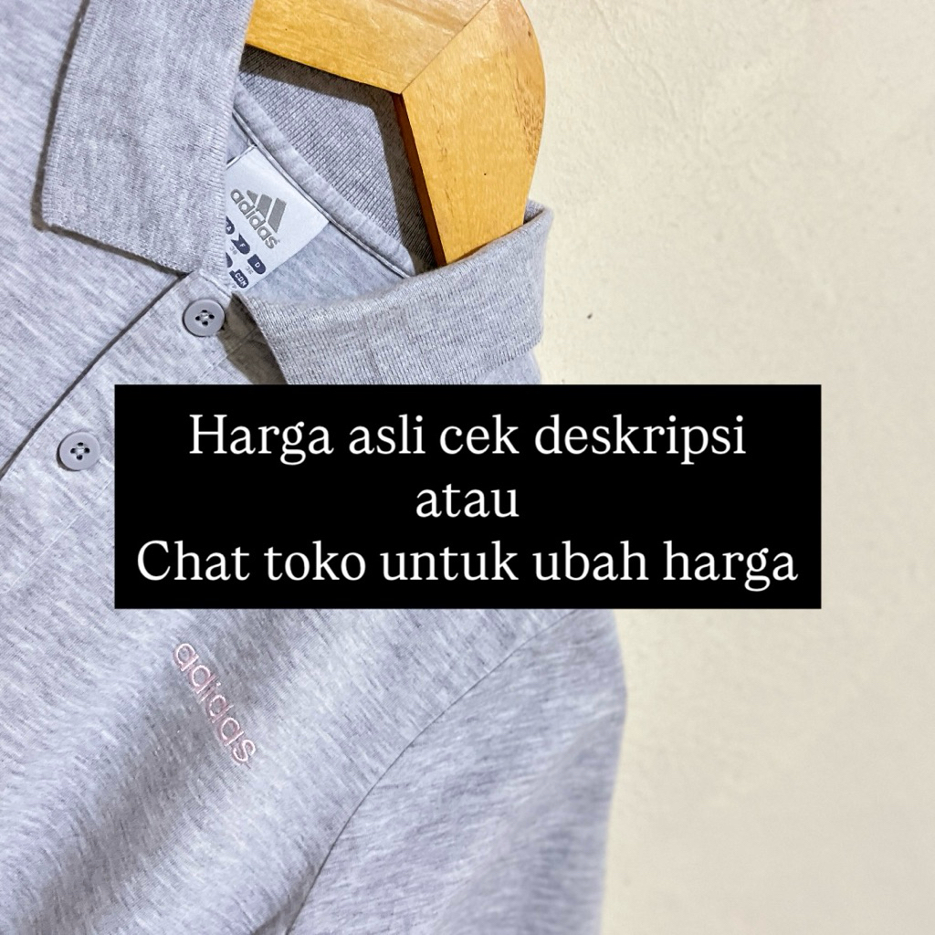 Preloved Adidas Original Polo Slimfit Wanita Casual Abu Pink Second