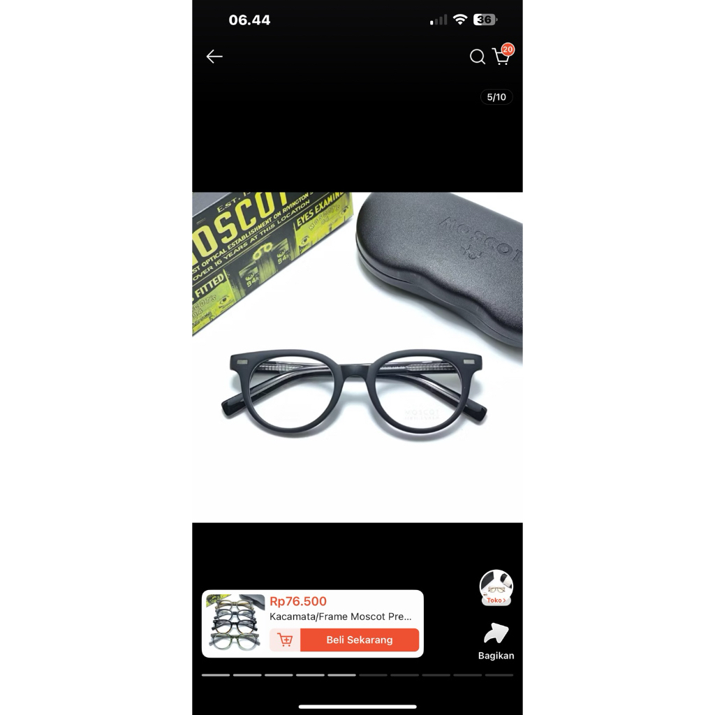 Kacamata moscot dahven paket lensa Bluecromic index 1.67