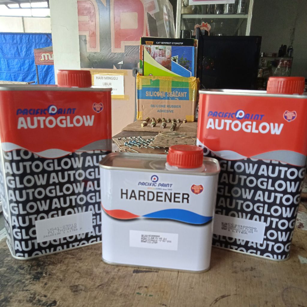 clear autoglow cc 201 coat pu HS autoglow clear dengan hardener dan tiner