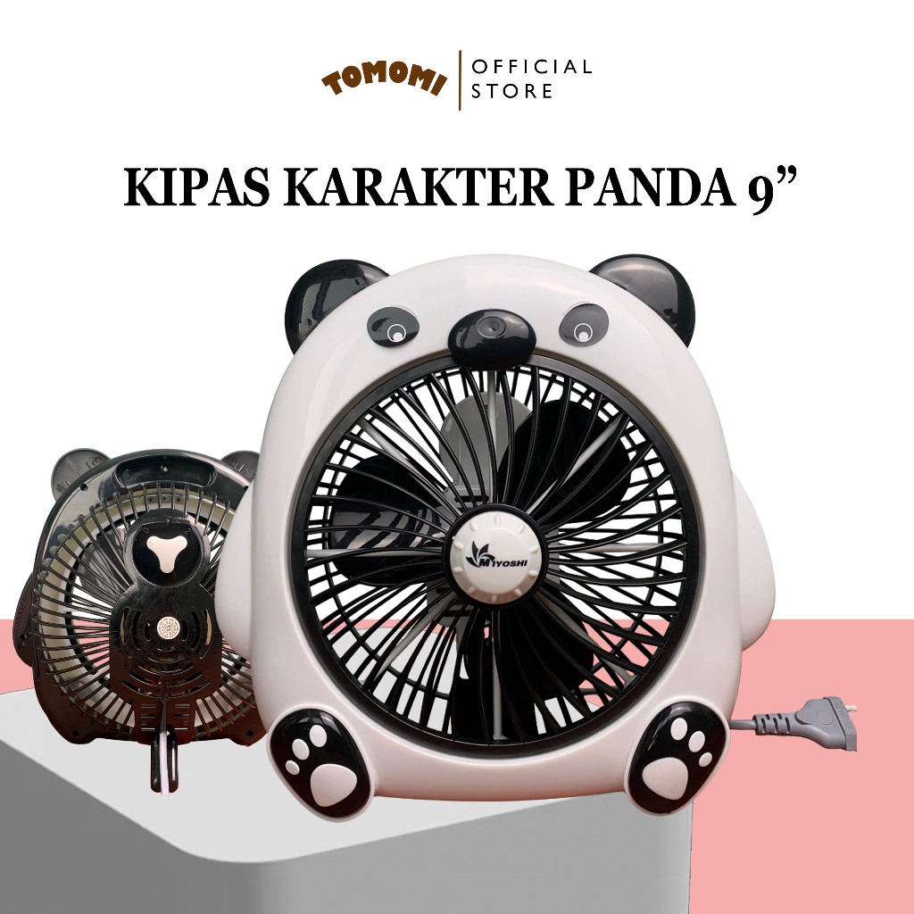 Kipas Angin Karakter Lucu Miyoshi 9" Hemat Listrik / Kipas Karakter Panda
