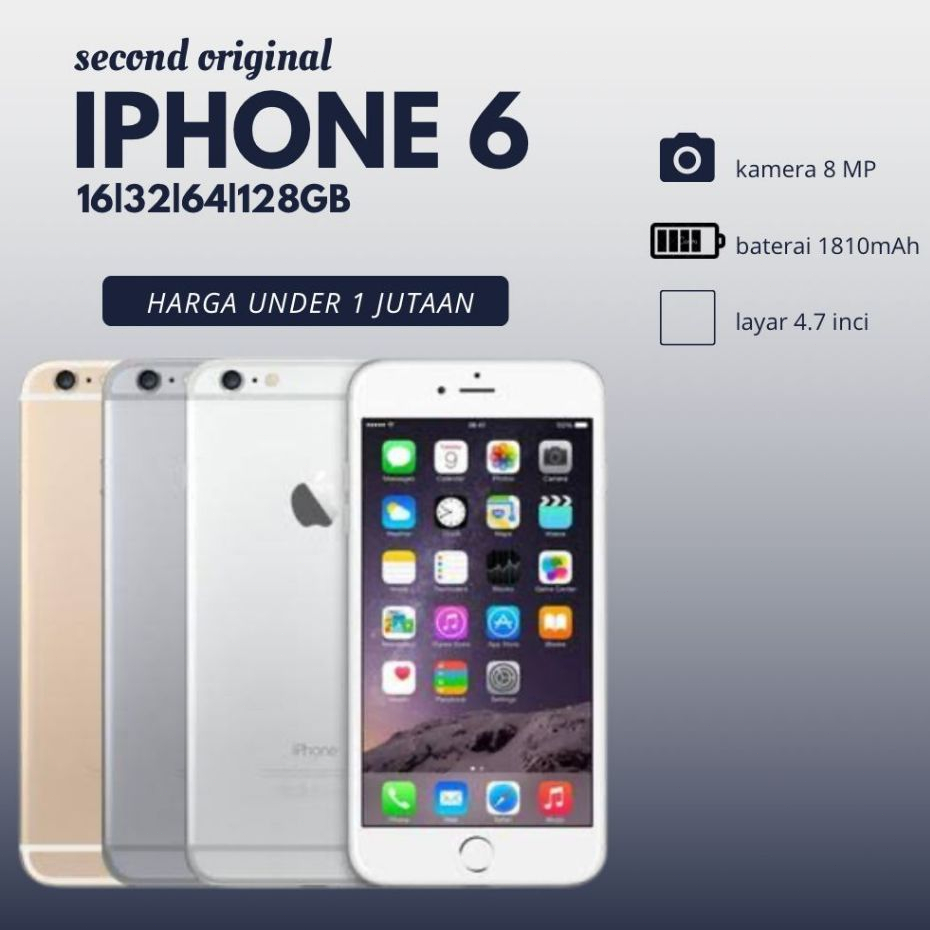 iPhone second ip 6 , iphone murah bergaransi 100% original . hp iphone 6 secoud ori