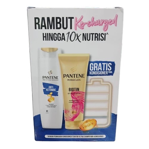 PANTENE BUNDLING SHAMPOO ANTI KETOMBE & BIOTIN CONDITIONER