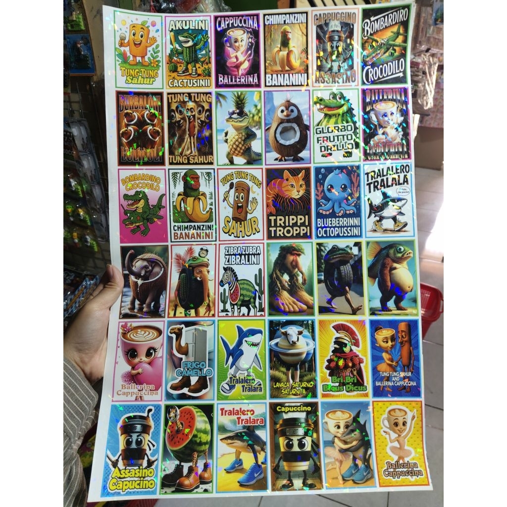 

36pcs / stiker anomali / stiker tung tung sahur / stiker permanen / stiker viral