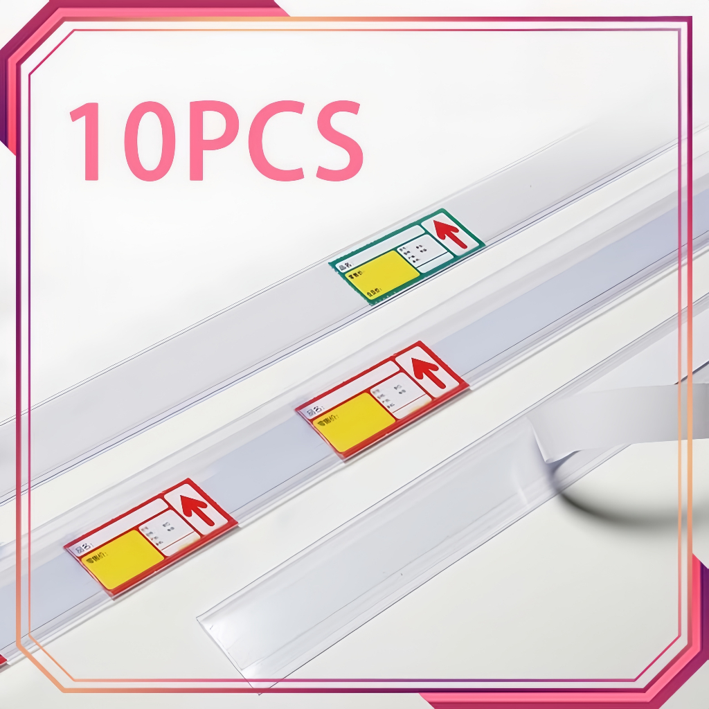 Price Rail Double Tape 90cm Label Harga Rak Minimarket || Price Tag Label Mika Rak Minimarket 10pcs