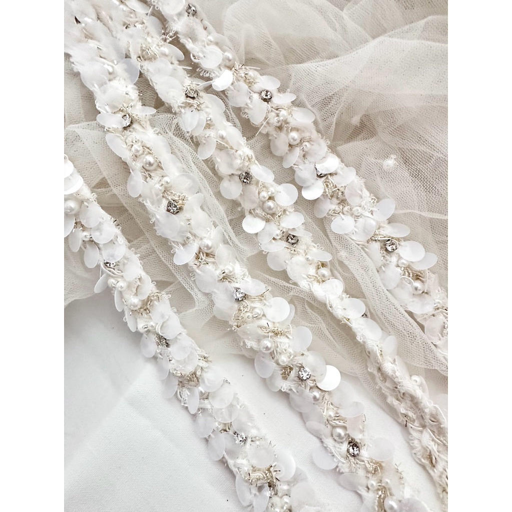 Renda Mutiara Celine Sequin on Fabric / Aksesoris baju