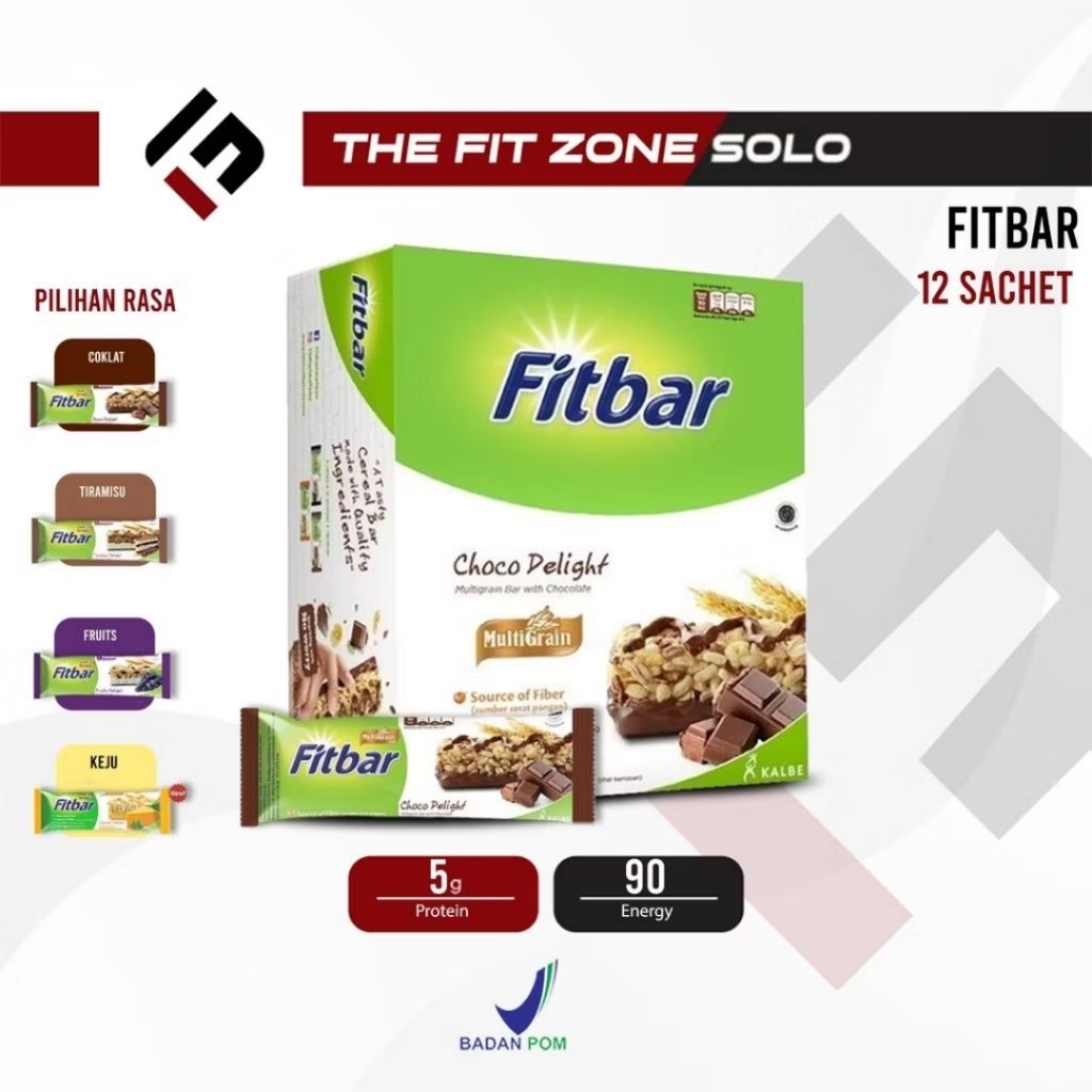 

FITBAR Multigrain Bar 1 Box Isi 12 Pcs Snack Sehat Bar Camilan Food Cemilan Makanan (@20 gram)