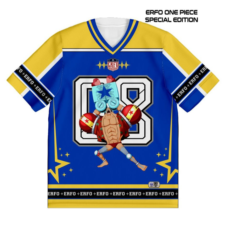 Jersey Anime One Piece Franky No. 08 - Kaos Full Print Manga Pria Wanita (ERFO Special Edition)