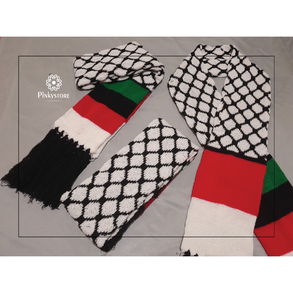 syal palestina dewasa anak, syal palestina pria wanita motif keffiyeh murah