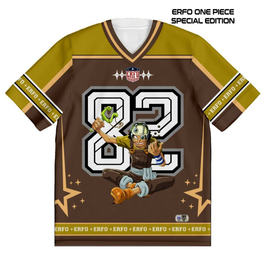 Jersey Anime One Piece Usopp No. 82 - Kaos Full Print Manga Pria Wanita (ERFO Special Edition)
