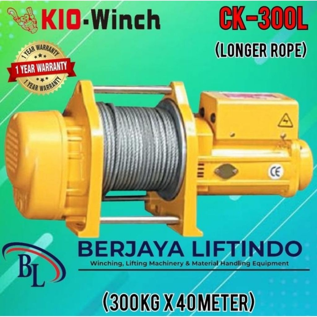 Mesin compact Winch 300 kg (Long Rope) Kio Winch CK-300L / Kio Winch CK300L