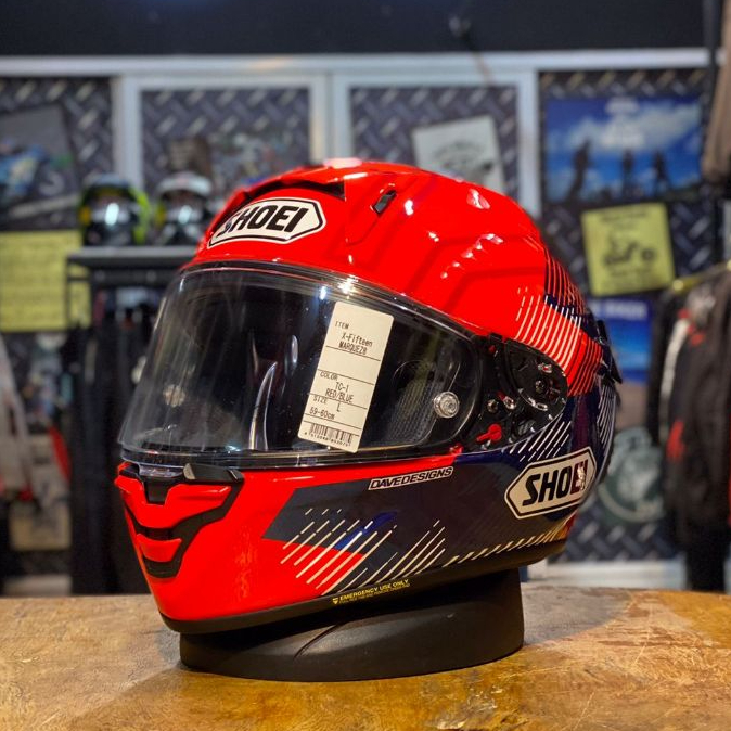 Shoei Full Face X15 Marquez8 TC-1 Helm X-fIfteen Marquez8 Red Blue New Motif Marc Marquez