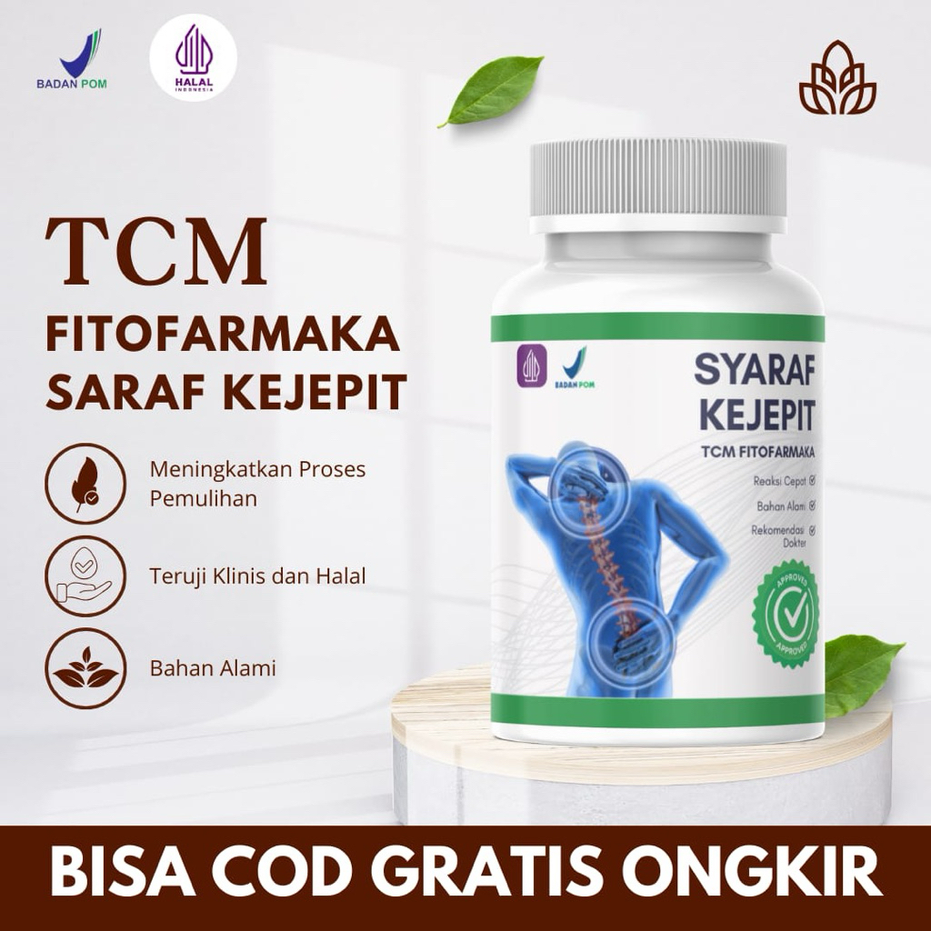 TCM FITOFARMAKA Syaraf Kejepit Herbal untuk Sakit Pinggang Leher Pegel Linu Nyeri Lutut Pengapuran T