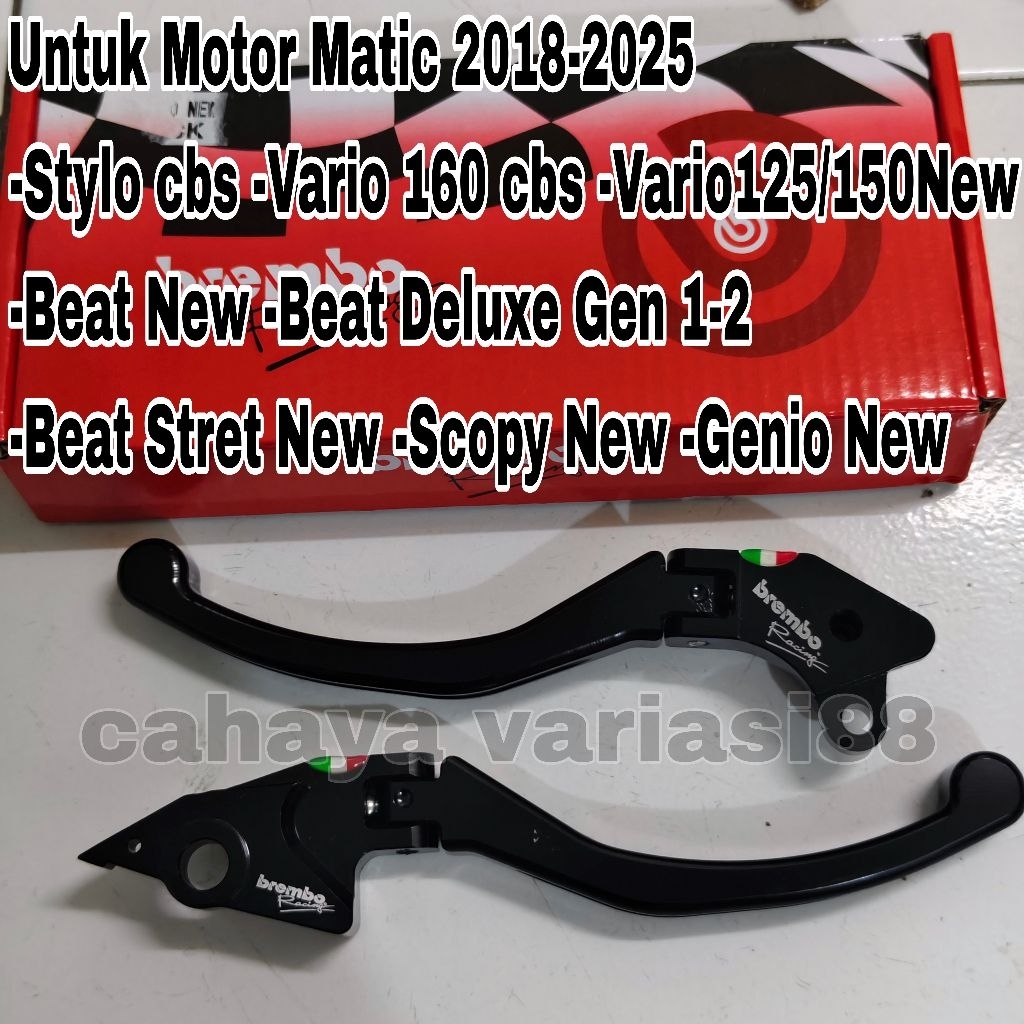 Handle Lipat Black Brembo Motor 2018 Sampai 2025 Stylo cbs Vario 160 cbs Vario125/150New Beat New Be