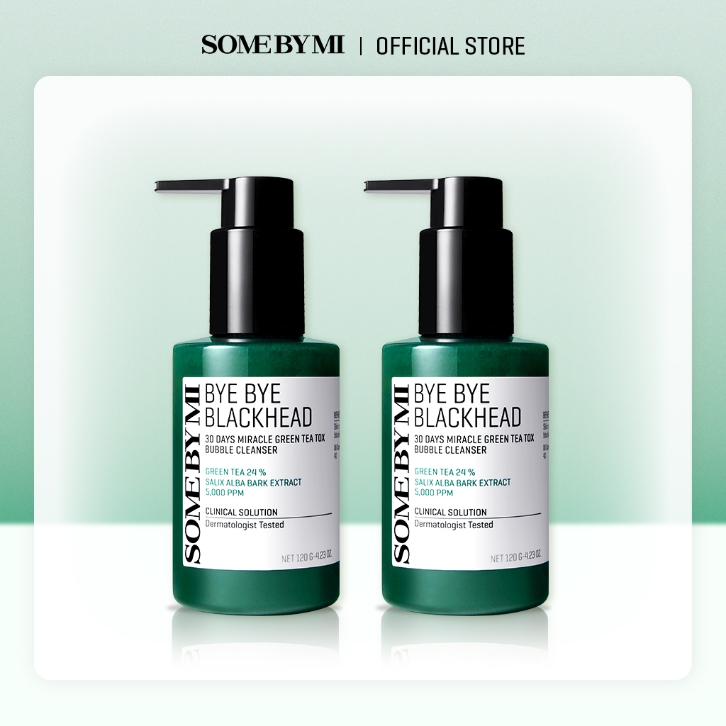 [Clearance ED 7/26] SOME BY MI Bye Bye Blackhead Green Tea Tox Bubble Mask Facial Cleanser*2pcs Set