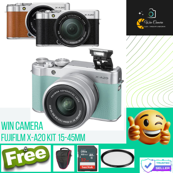 Kamera FujiFilm XA-20 Kit XC 15-45mm F3.5-5.6 OIZ PZ / Camera Fujifilm / Kamera Mirrorless / Camera 