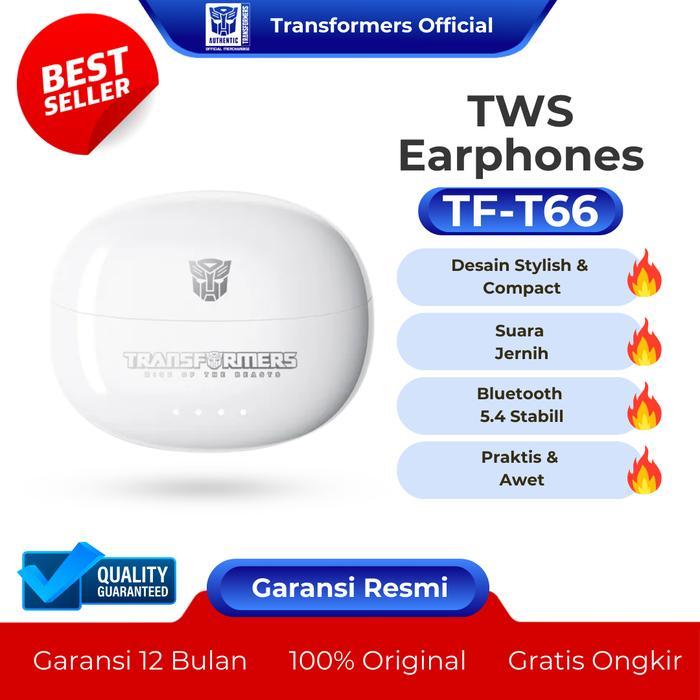 EARPHONE TRANSFORMERS TF-T66 TWS EARBUDS BLUETOOTH 5.4 - HEADSET GAMING - HEADSET WIRELESS - HEADSET