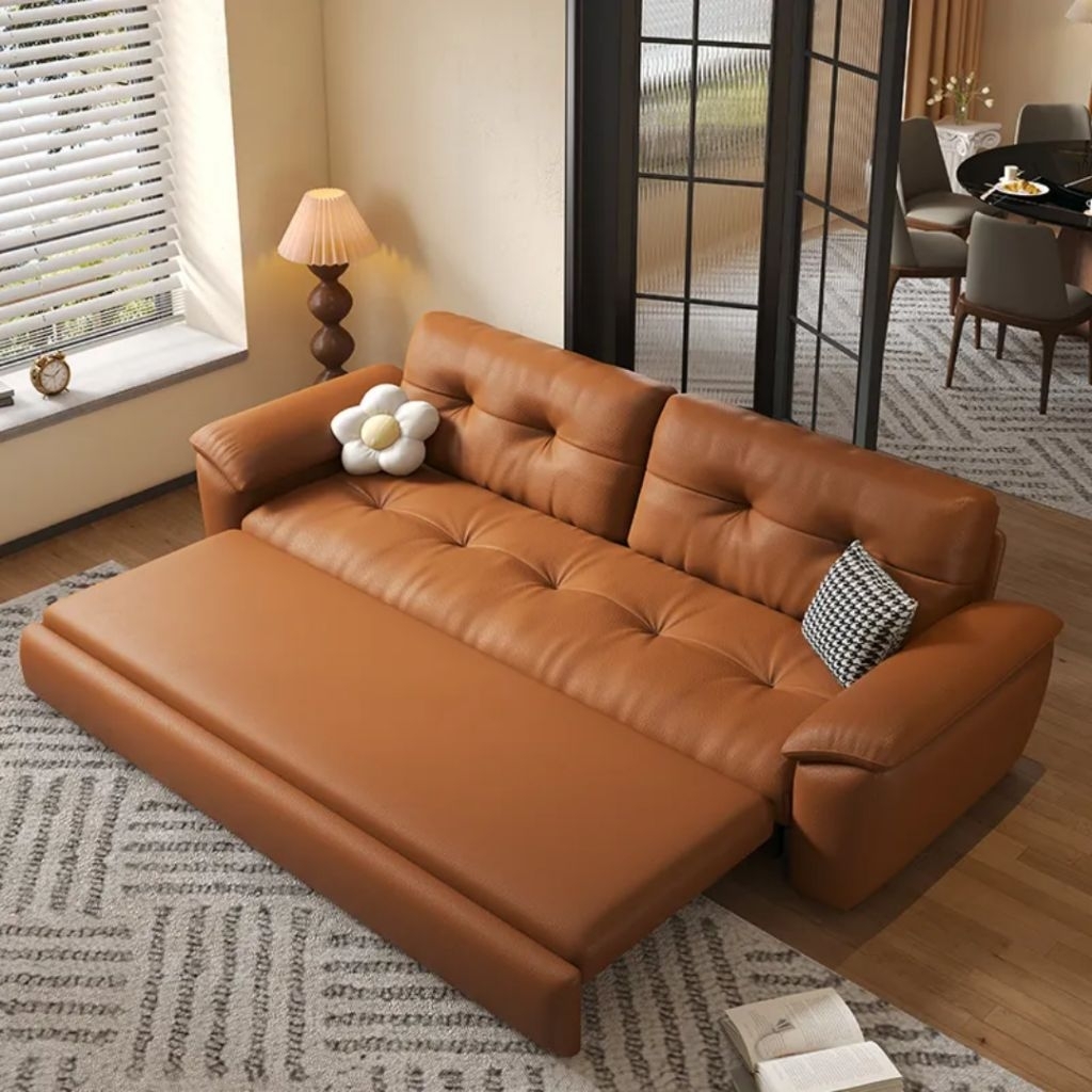 sofa bed minimalis modern multifungsi bahan kulit