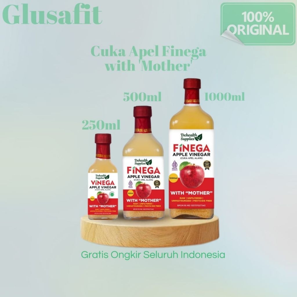 

Cuka Apel Nanas Lemon Finega by Ade Rai Vinega with 1 Liter 500ml 250ml 1000ml Apple Cider Vinegar with mother Vinega Asli Original Dehealth Supplies