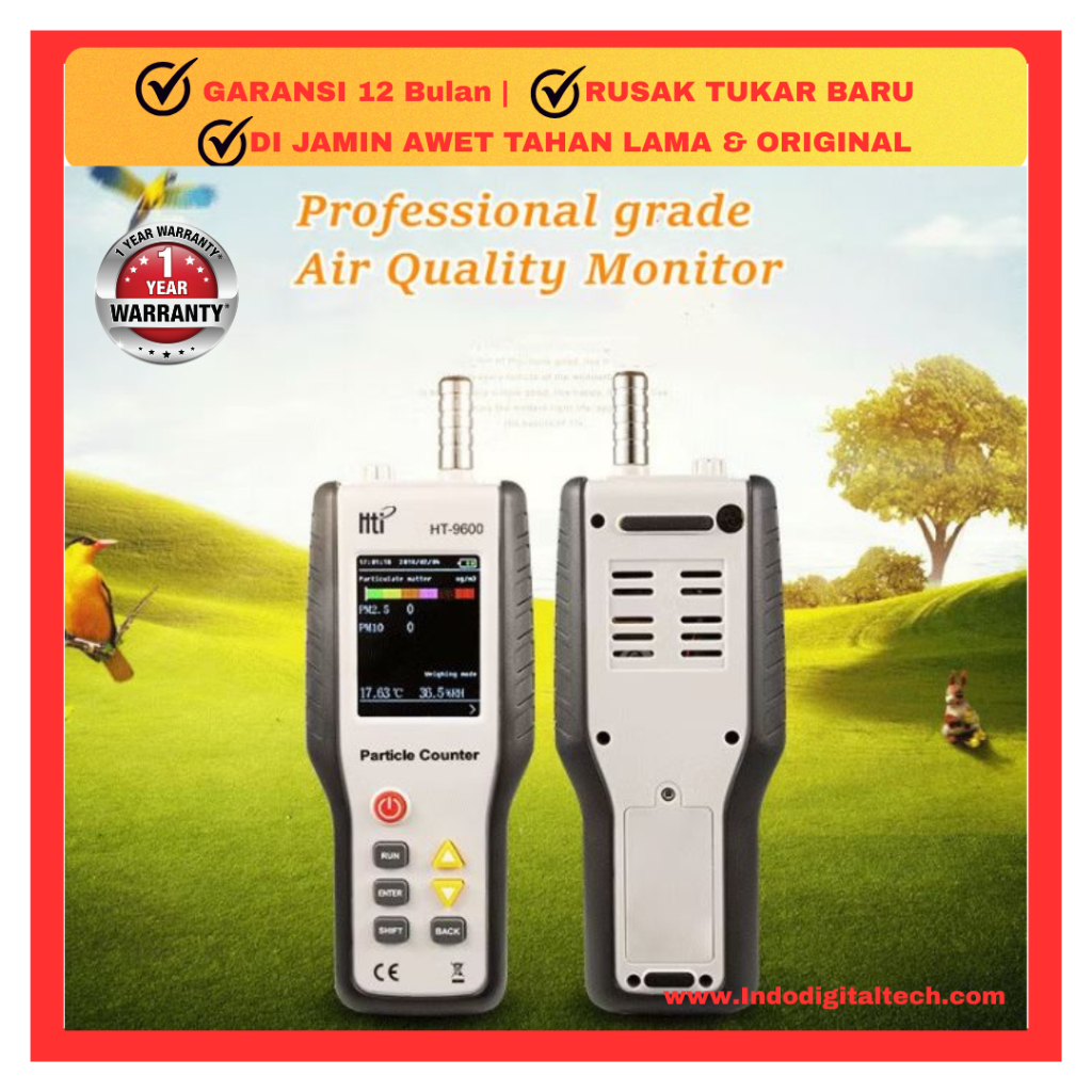 Alat Partikel Kontra Detektor Kualitas Udara untuk Pemantauan PM 2.5 Monitor Original dan Garansi 12