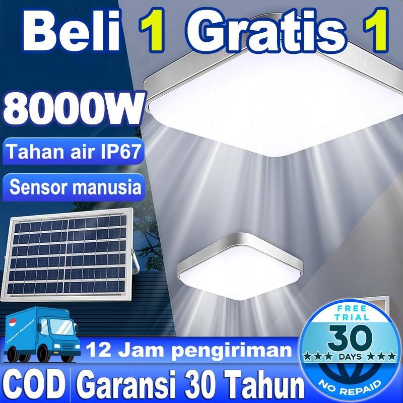 [Garansi 30 Tahun]Lampu Hias Ruang Tamu Surya Lampu Tenaga Surya 8000W Lampu Panel Surya Lampu Ceili