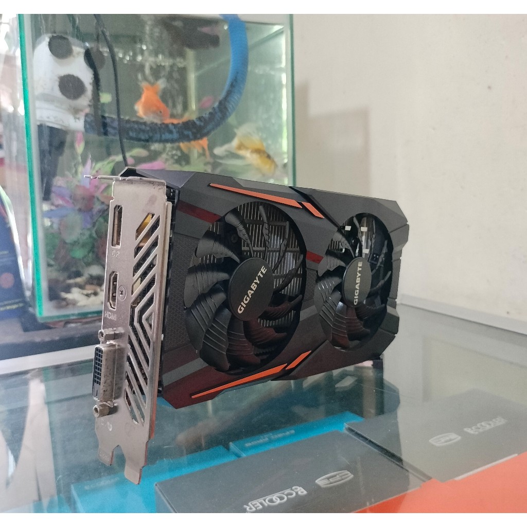 VGA Gigabyte GTX 1050Ti Dual Fan/ Tanpa PIN Power/ No Minus
