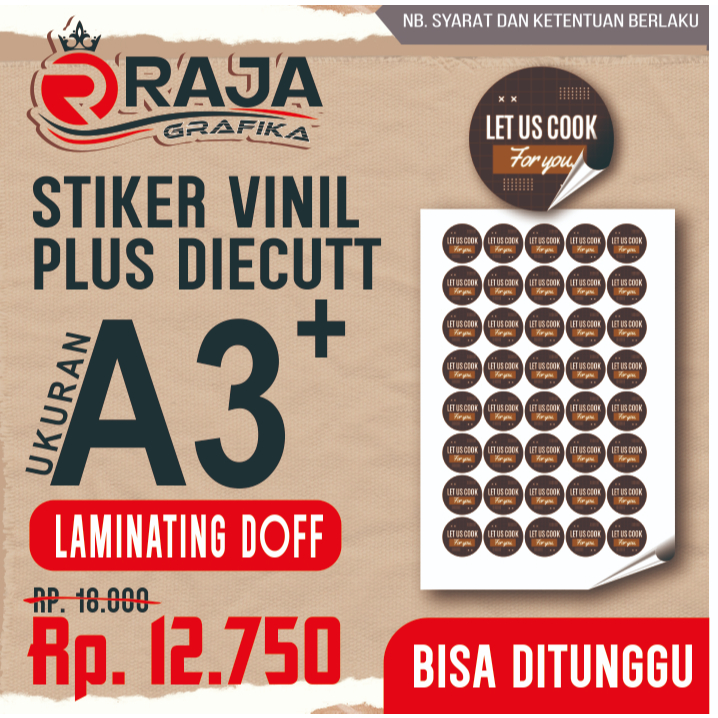 

STIKER VINIL LAMINATING DOFF POTONG PUTUS DIECUT