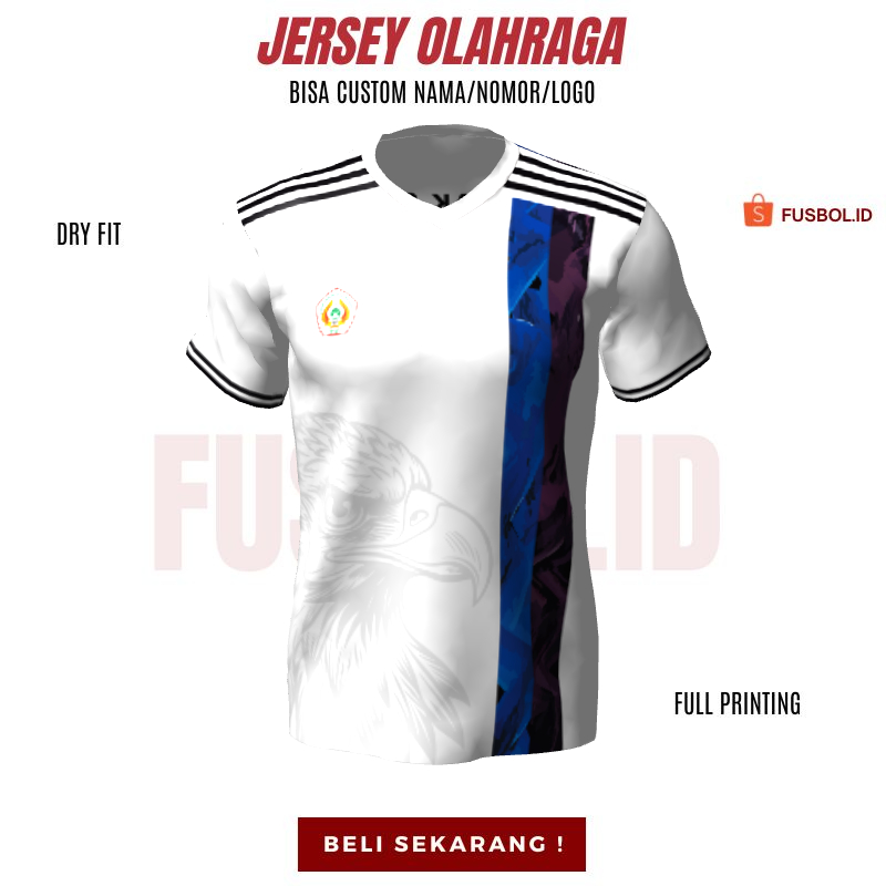 Kaos Jersey Pencak Silat Putih Motif Abstrak Elang 387