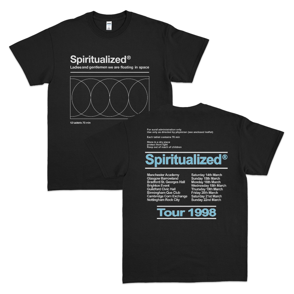 KAOS BAND SPIRITUALIZED - 1998 TOUR POSTER / T-SHIRT BAND