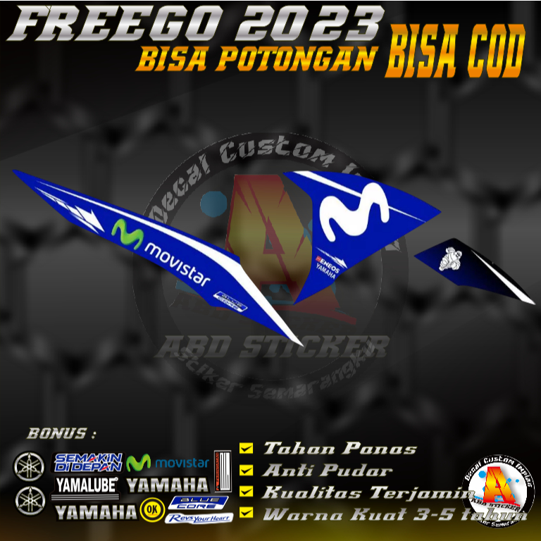 Stiping Stiker Motor Yamaha FREEGO 2023 - Stiping Stiker FREEGO 2023 Anti Luntur |KODE A259