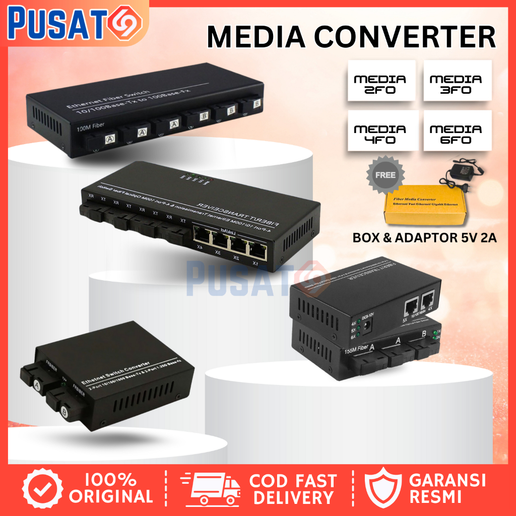 Media Converter 6 Port FO 2 Port LAN POE 10/100 Converter 6 FO 2 LAN