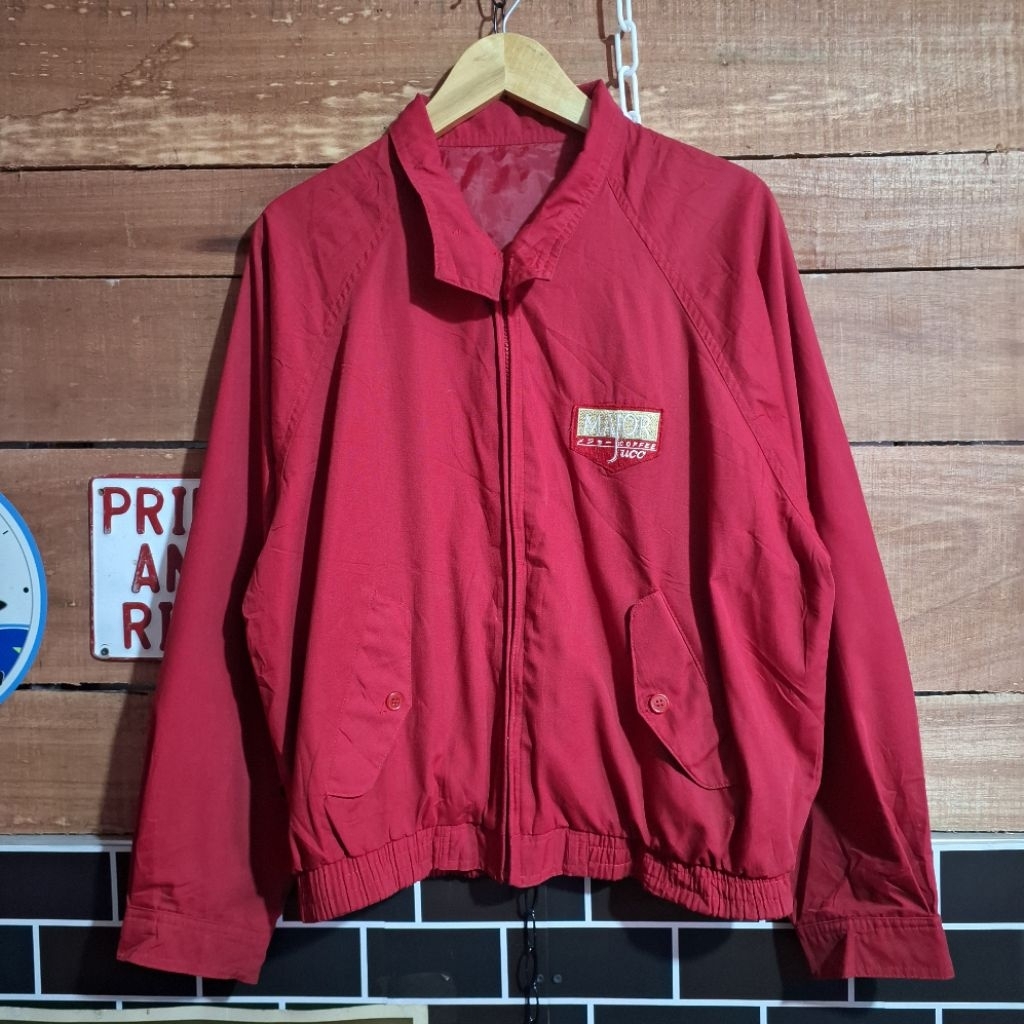 harington jaket warna merah original second vintage