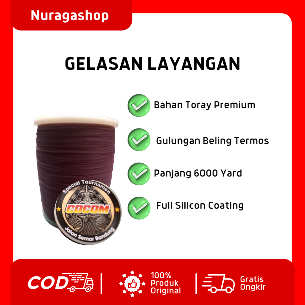 Gelasan Layangan Premium 6000 Yard – Benang Tajam, Tidak Mudah Putus