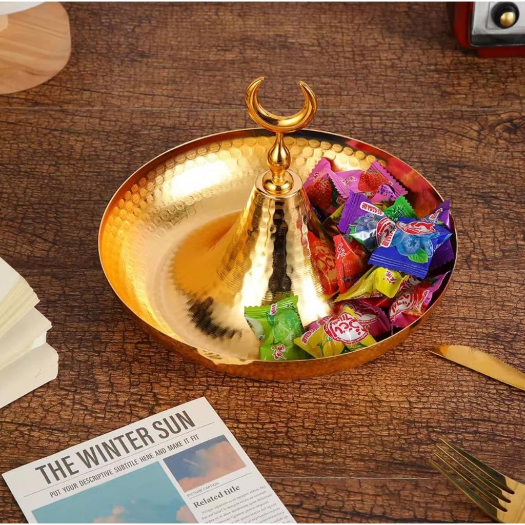 Dekorasi Ramadhan Piring Ramadhan Dekorasi Lebaran Tempat Permen Gold Tempat Kurma Gold Mini Bulan S