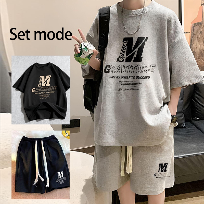 Kaos PolosPremium 30s Nyaman Set Pakaian Pria Wafel Olahraga Santai ins Serbaguna Kerah Kru Pasangan