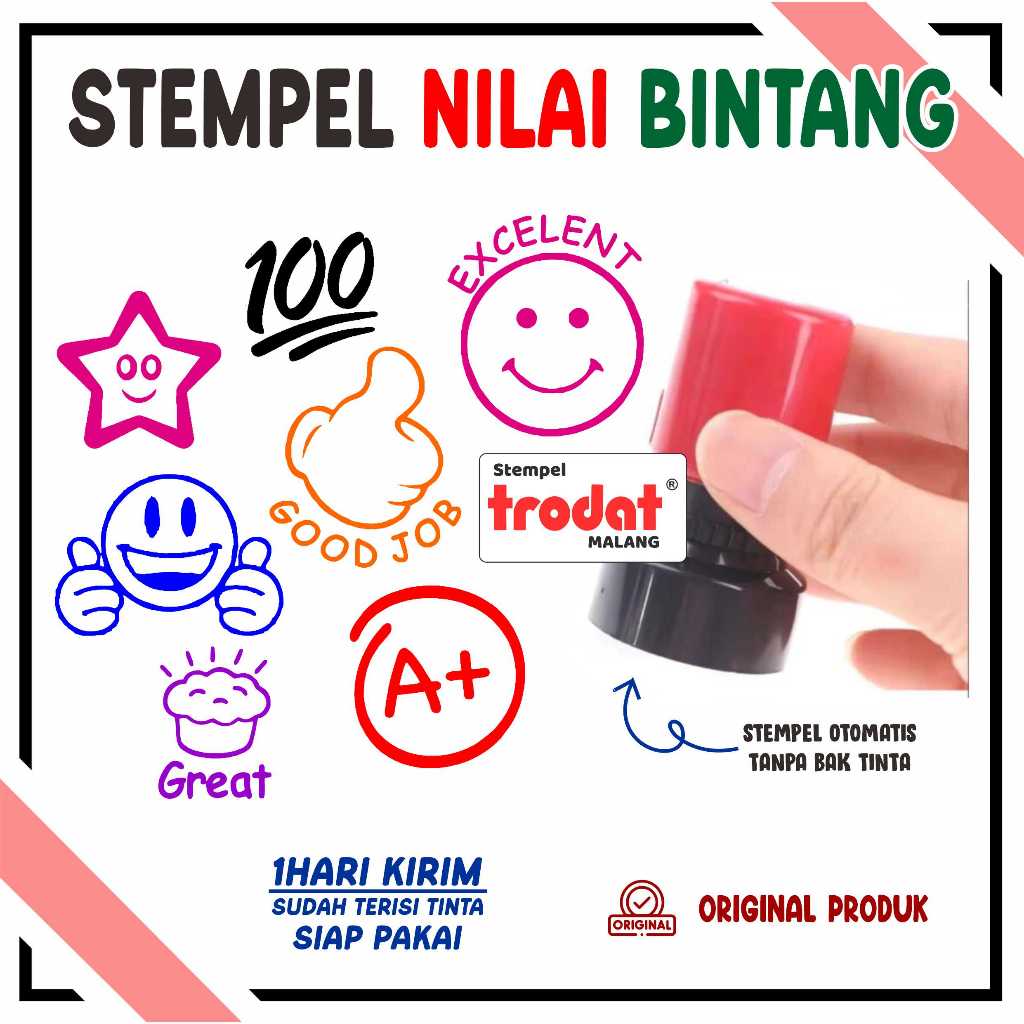 

STEMPEL NILAI GURU LUCU ANAK PAUD/TK/STAMPEL PENILAIAN BINTANG DIAMETER 1.5cm