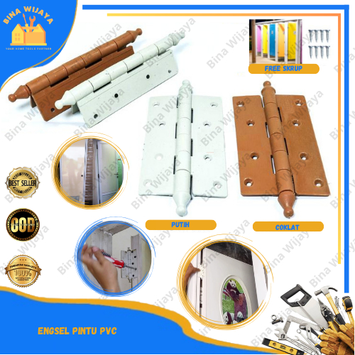 ENGSEL PINTU-ENGSEL PINTU KAMAR MANDI-ENGSEL PLASTIK PVC 4.5" INCH