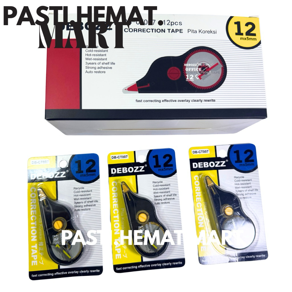 

[HEMAT] 2 Pcs Tipx Kertas Debozz / Correction Tape Debozz 10M | Db-Ct007