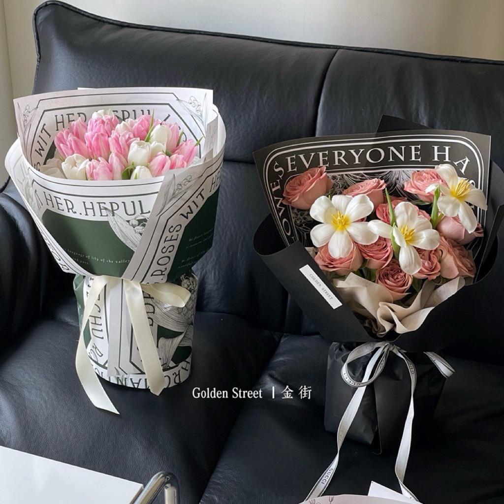 

[5 LEMBAR] VINTAGE FLOWER WRAPPING / KERTAS BUKET BUNGA / CELLOPHANE WRAPPING PAPER